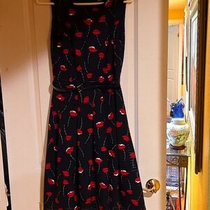 Tommy Hilfiger Elegant Navy‎ Blue and Red Floral Dress